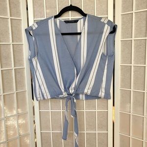 Zara Adjustabke Tie Front Crop Top
